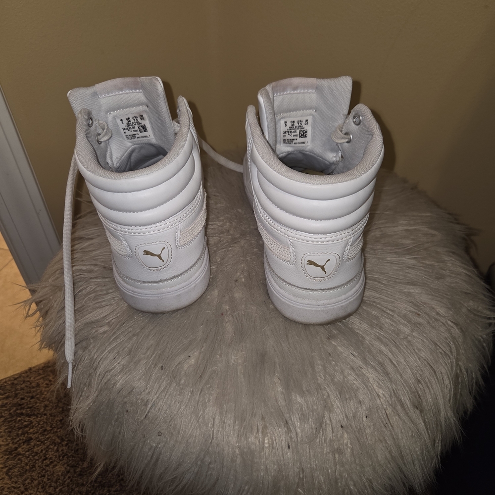 Puma White High-Top Sneakers